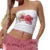 Top de tubo Y2K para mujer, con estampado floral estético, hombros descubiertos, sin tirantes, sin mangas, estilo bandeau, chaleco de los años 2000, ropa de calle para fiesta