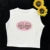 American basic round neck pullover letter print knit short sleeve T-shirt Spice Girls Summer Slim-fit crop top