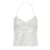 Camisola sexy con cordones y espalda descubierta para mujer, con retazos de encaje y cuello en V, top corto estilo halter Y2K, estilo urbano festivo
