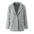 2 Pieces 1 Set  CHILL Notched Tweed Weave Oversized Blazer High Waist Package Hips A-line Mini Skirt Suits Matching Gray