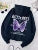 Beautiful Purple Butterfly Printing Hoodies Women Fleece Pocket Hoody Simple Casual Hoodie Autumn Loose Female Streetwear
