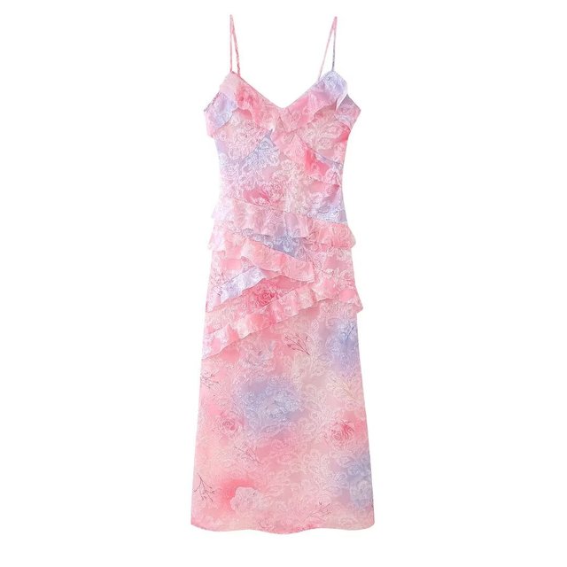 Sexy V-neck Backless Sleeveless Long Dresses Fashionable High Waist Slim Party Dress 2025 Elegant Print Women’s Evening Dress