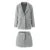 2 Pieces 1 Set  CHILL Notched Tweed Weave Oversized Blazer High Waist Package Hips A-line Mini Skirt Suits Matching Gray