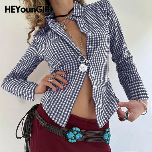 Camiseta Y2K con cuello vuelto para mujer, camiseta abotonada de manga larga, camiseta vintage ajustada, conjuntos de moda, top informal de otoño para mujer