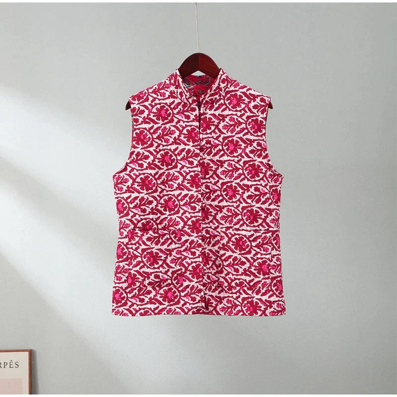 Chic Floral Quilted Vest | Great for Everyday Wear