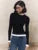 Autumn Knit Sweater Pullover For Women Ribbed Patchwork Long Sleeve Slim Lnner Inner Top Streetwear Female Knitwear Top