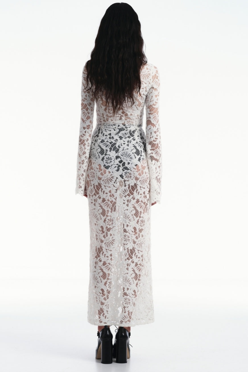 Anna Long Sleeve Sheer Lace Maxi Dress
