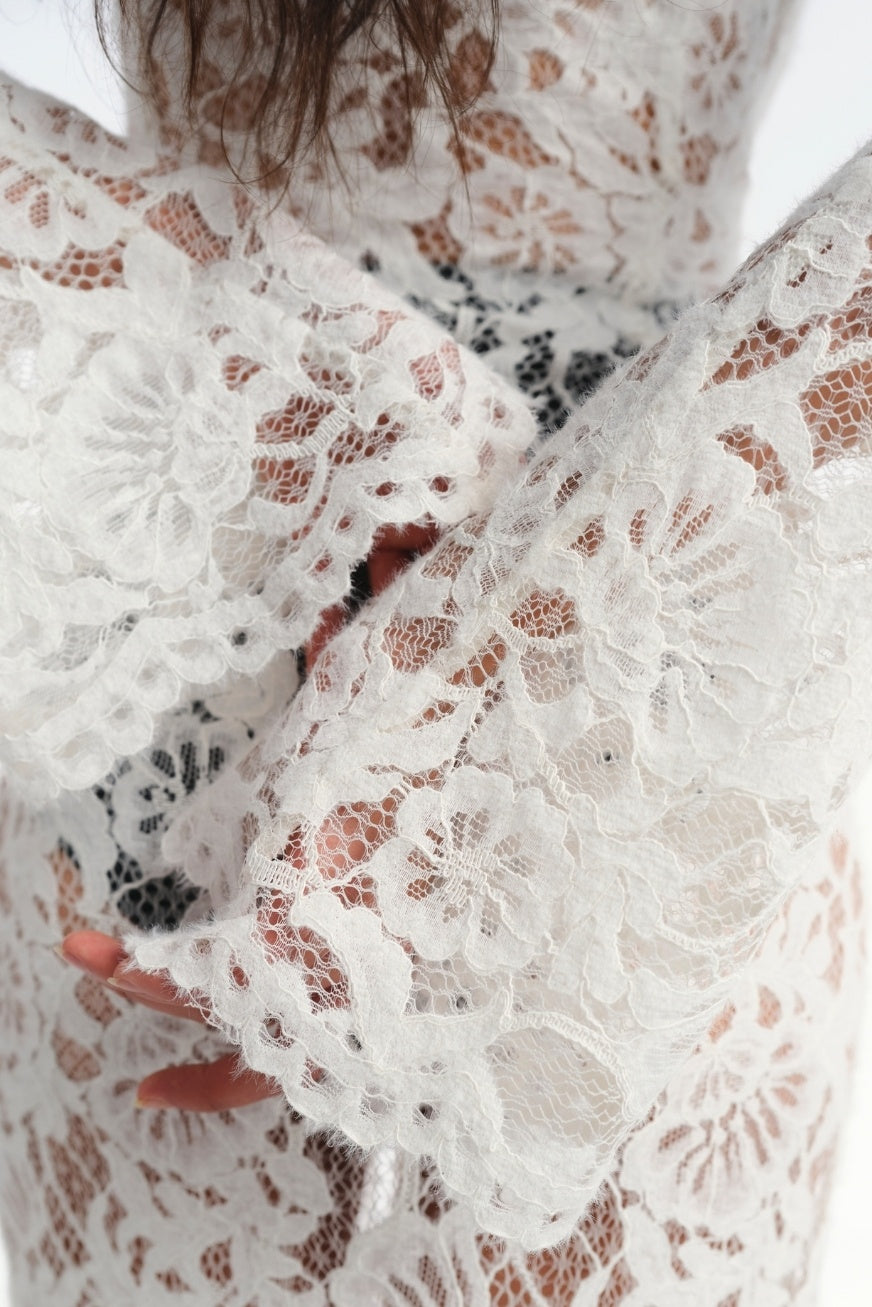 Anna Long Sleeve Sheer Lace Maxi Dress