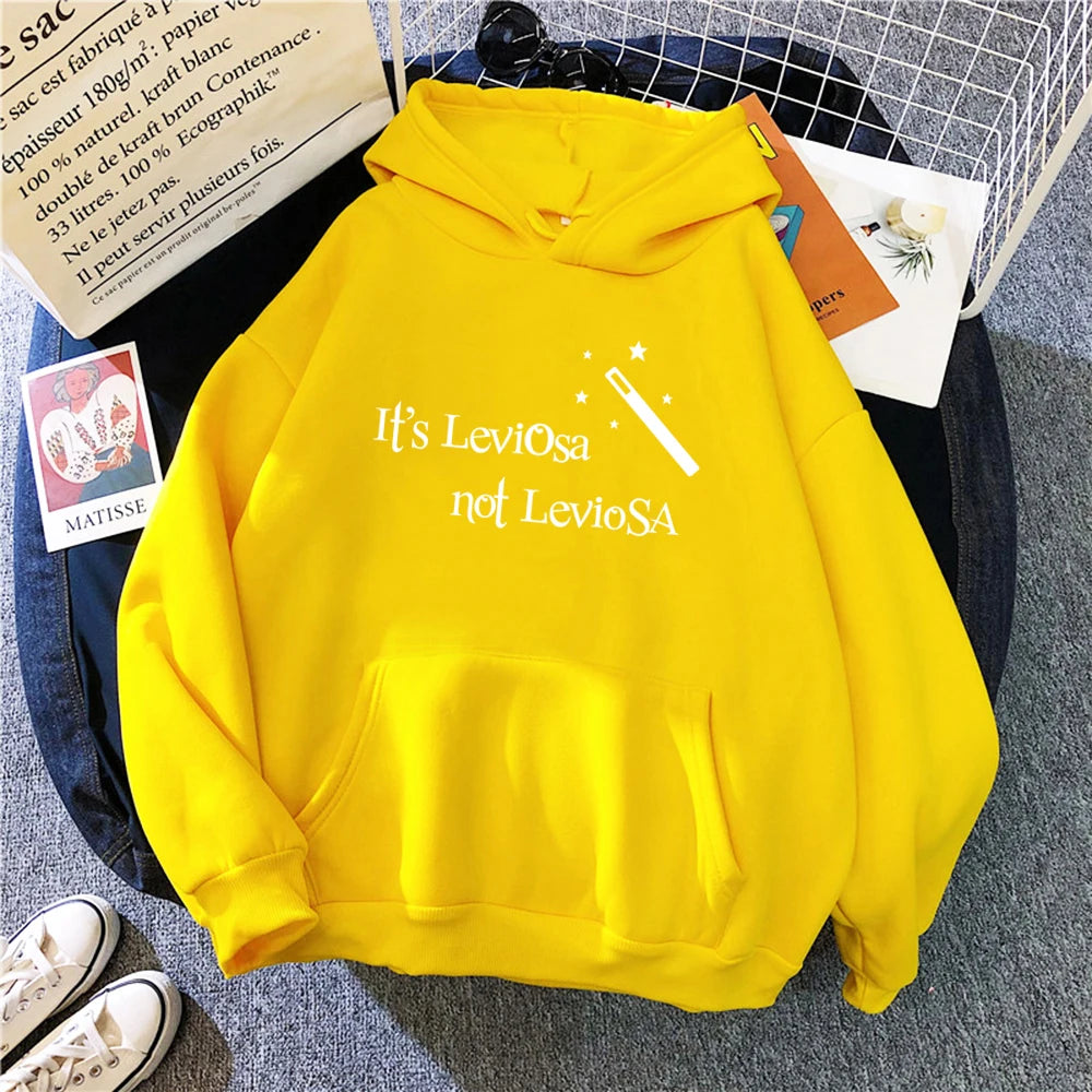 Sudadera con capucha mágica de Leviosa para mujer, estilo hipster, ropa deportiva divertida a la moda, ropa holgada de gran tamaño, tops suaves para mujer