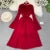 Autumn Flare Sleeve V-neck Midi Dresses for Women Solid Pleated A-line Elegant Party Dress Korean Fashion One Piece Vestidos New