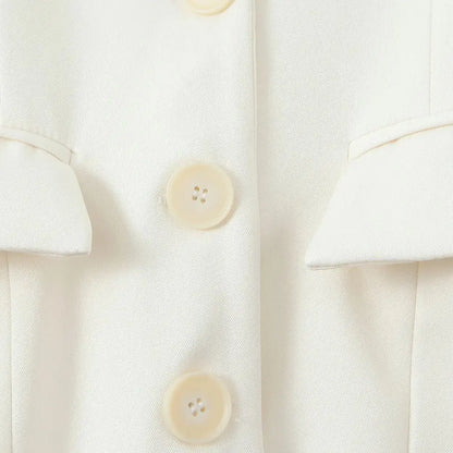 Autumn Single-breasted Buttons Slim Waist Blazer Boyfriend Retro Women Pad Shoulder Full Sleeve Suit Female Coat