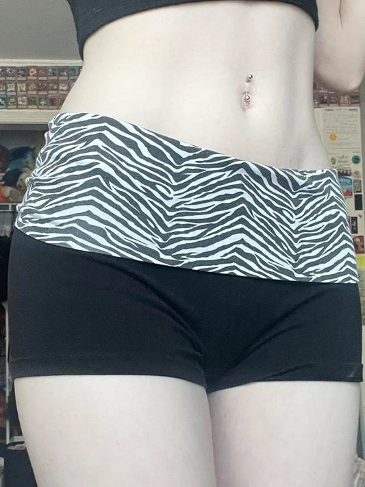 Contrast Stripe Waist Skinny Sexy Black Booty Shorts For Women Basic Casual Summer Vacation Outfits