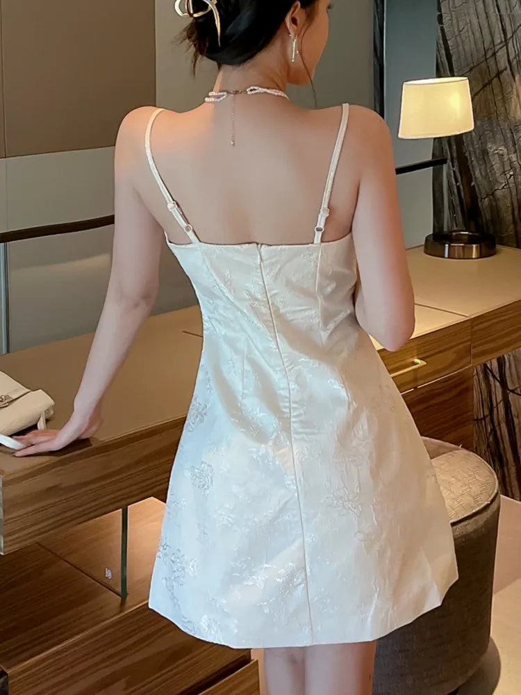 Vestido mini dulce Y2K para mujer, sexy, con tirantes finos, estilo princesa, para fiesta de cumpleaños, vestidos cortos ajustados de verano y primavera, línea A, nuevo