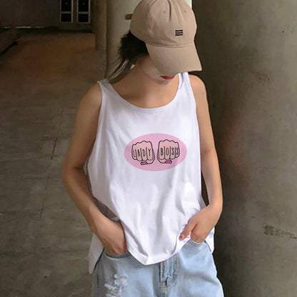 American basic round neck pullover letter print knit short sleeve T-shirt Spice Girls Summer Slim-fit crop top