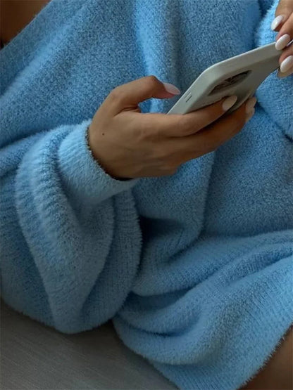 Autumn Casual Oversized Sweater Pullover Women’s Off-Shoulder Loose Patchwork Solid Streetwear Female Solid Sweater