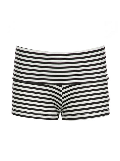 Black White Stripe Slim Shorts For Women Low Waist Summer Booty Short Pants Cute Simple Fashion Vacation Outfits
