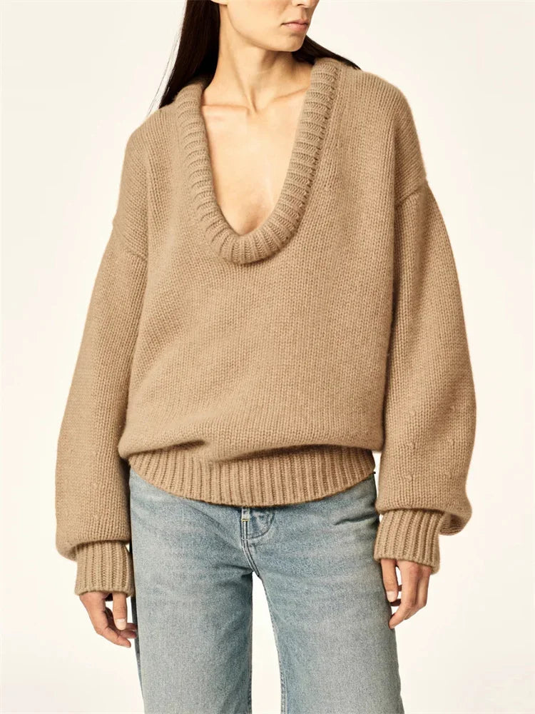 Suéter de punto de otoño, jersey holgado informal de retazos para mujer, cuello redondo, a rayas, manga larga, jersey de punto para mujer Y2k