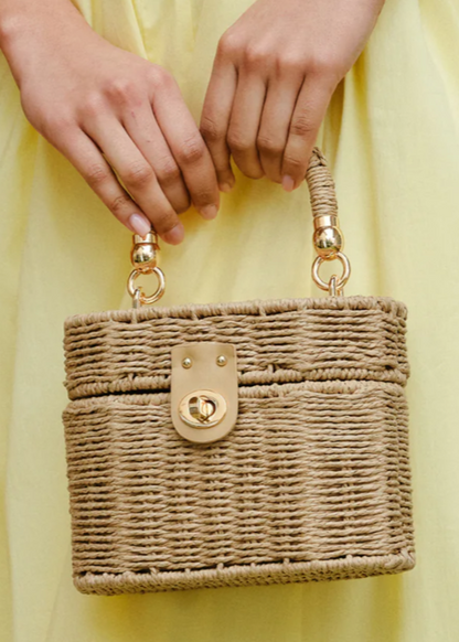 Savanna - Straw Mini Top-Handle Bag