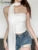 Women’s White Ruffled Bustier Vest Shapewear Slim Undershirt Hanging Neck Silk Scarf Top Summer Clothing For Women