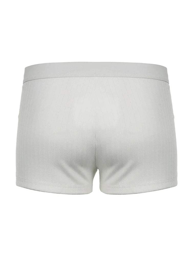 Pantalones cortos básicos de verano ajustados con cintura baja y botones para mujer