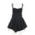 Bows Spaghetti Strap Dress For Women Plunge Sexy Bodycon Mini Dress Zipper A-Line Backless Folds Party Dress High Waist