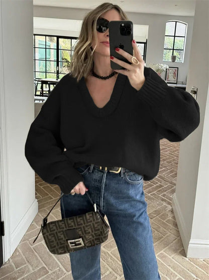 Suéter de punto de otoño, jersey holgado informal de retazos para mujer, cuello redondo, a rayas, manga larga, jersey de punto para mujer Y2k