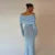 Beach Knitted Off The Shoulder Long Dress Women Slim Flare Sleeve Hollow Out Maxi Dresses 2025 Summer Lady Hip Package Robes