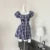 Y2K Plaid Short Dresses for Women Princess Birthday Party Dress Puff Sleeve Square Collar Bow Prom Summer Mini Vestidos Mujer