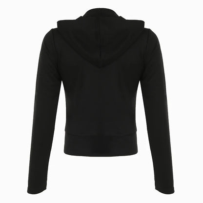 Y2k Darkly Retro Zip Up Hooded Coat Long Sleeve Basic Women s Fashion Chic Diamonds Print Sweats Cardigan