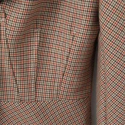 2 pieces 1 set Women Slim Boning Waist Removable Faux Fur Collar Houndstooth Plaid Blazer + High Waist A line Mini Skirt Suits