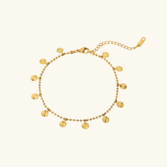 Shimmer Disc - Delicate Gold Anklet
