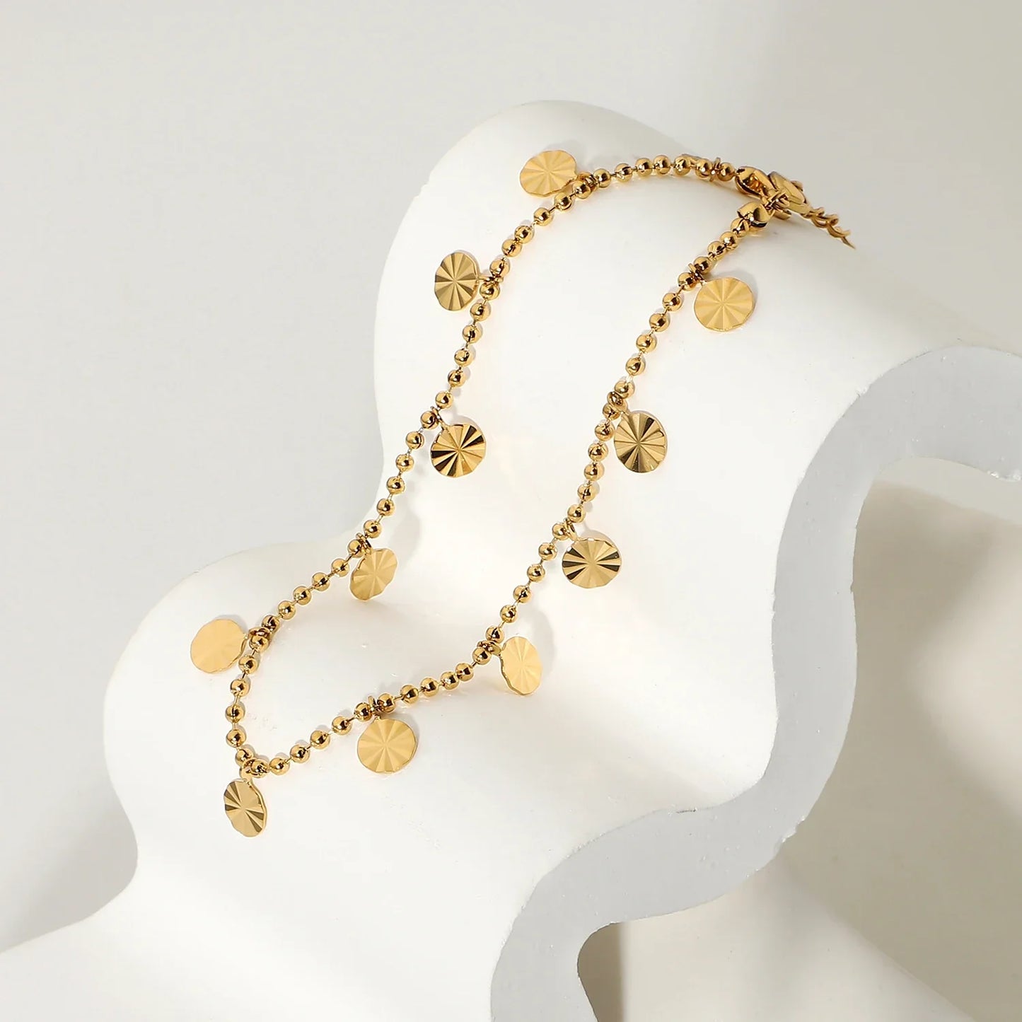 Shimmer Disc - Delicate Gold Anklet