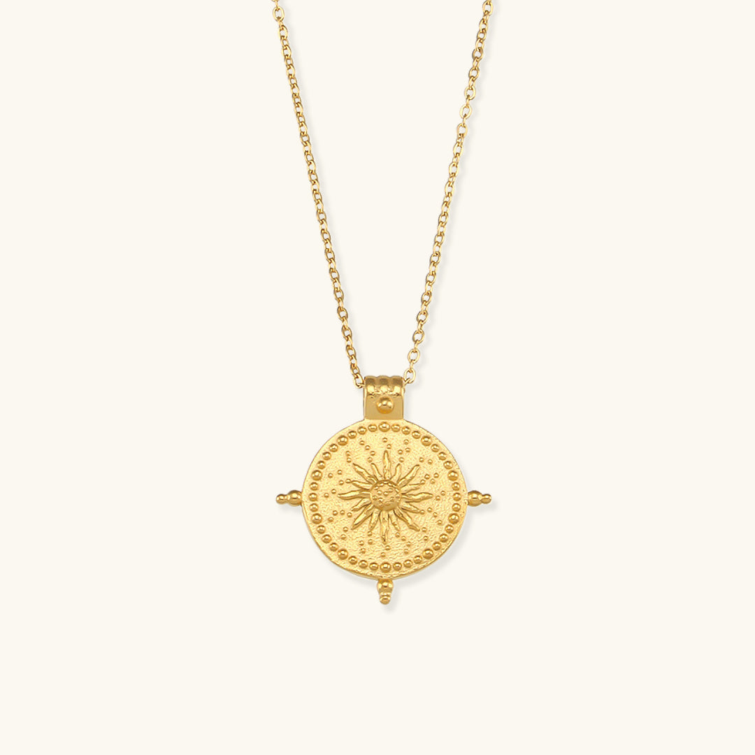 Solara Sunburst Gold Necklace