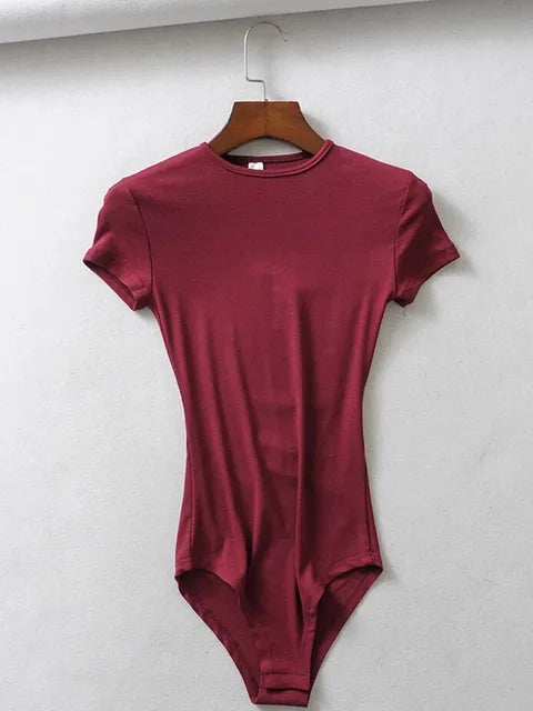 Monos sexis de verano para mujer, ajustados, de manga corta y cuello redondo, monos para mujer, ropa de calle