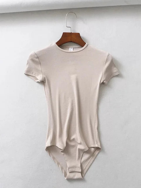 Monos sexis de verano para mujer, ajustados, de manga corta y cuello redondo, monos para mujer, ropa de calle