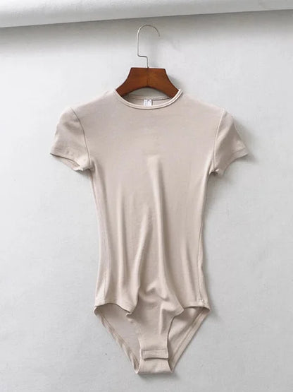 Monos sexis de verano para mujer, ajustados, de manga corta y cuello redondo, monos para mujer, ropa de calle