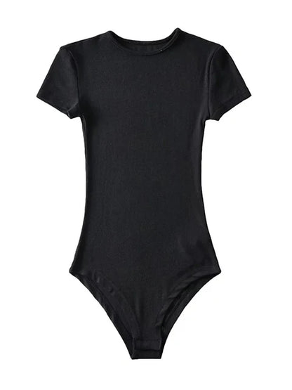 Monos sexis de verano para mujer, ajustados, de manga corta y cuello redondo, monos para mujer, ropa de calle