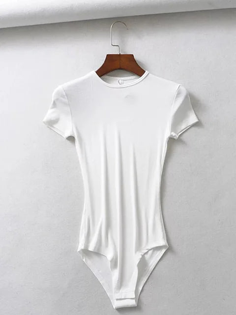 Monos sexis de verano para mujer, ajustados, de manga corta y cuello redondo, monos para mujer, ropa de calle