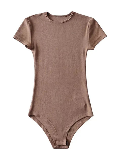 Monos sexis de verano para mujer, ajustados, de manga corta y cuello redondo, monos para mujer, ropa de calle