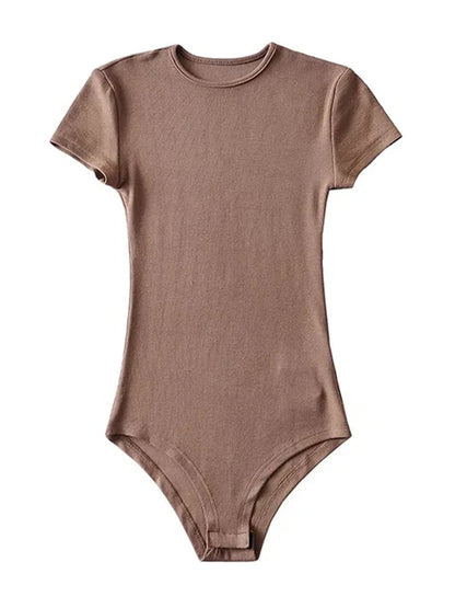 Monos sexis de verano para mujer, ajustados, de manga corta y cuello redondo, monos para mujer, ropa de calle