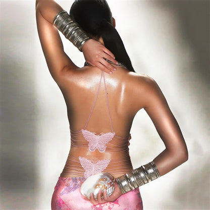 Backless Maxi Dress For Women Slim Sexy Butterfly Bodycon Slim Sheath Dress Women’s Club Deep V Neck Dresses Woman 2025