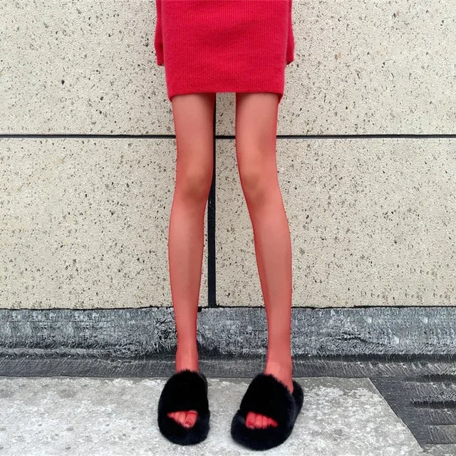 Red Tights Women Winter See Through Slim Lingerie Women’s Pantyhose New Lingerie Lace Leggings Bodys Sexy Socks Ladies