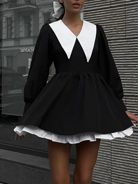 Splice Mini Dress For Women Sexy Party Club Night Folds Women’s Evening Dress Hot Girls Elegant Street Dresses Women 2025