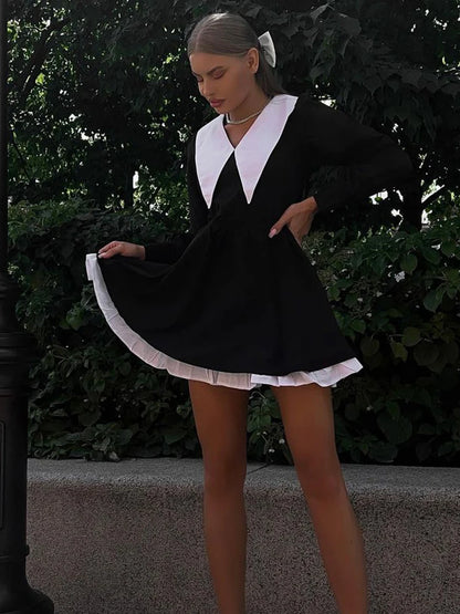 Splice Mini Dress For Women Sexy Party Club Night Folds Women’s Evening Dress Hot Girls Elegant Street Dresses Women 2025