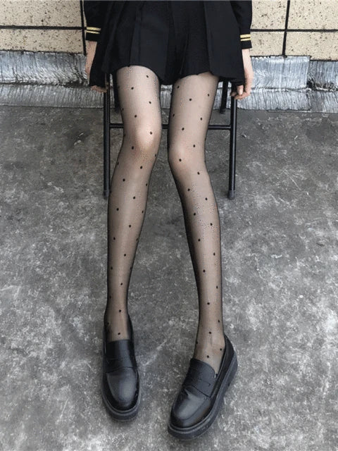 TOSSY Summer Thin Transparent Crystal Fishnet Tights Women Stockings High Wasit Elastic Black Tights Sexy Sheer Dot Pantyhose
