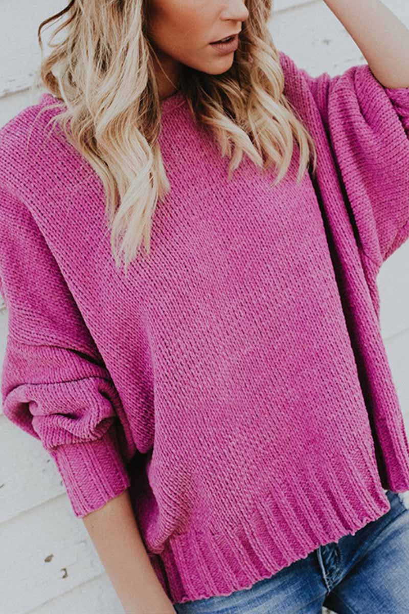 Loose Solid Bandage Sweater