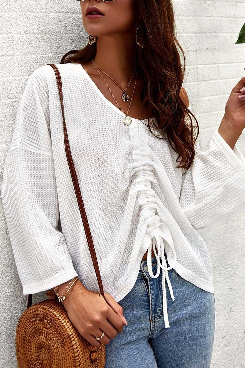 v Neck Loose Knit Sweater