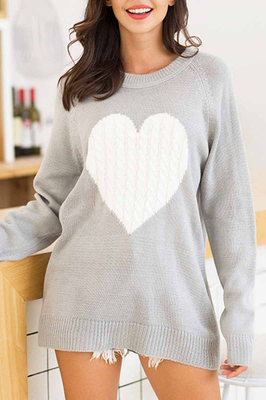 Loose Heart Shaped Sweater (3 Colors)