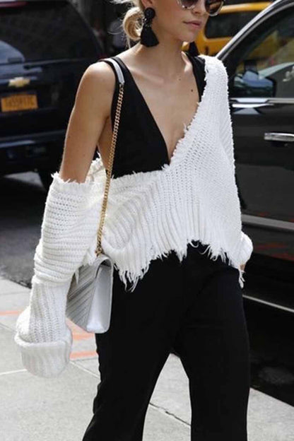 V Neck Winter Knit Sweater 3 Colors