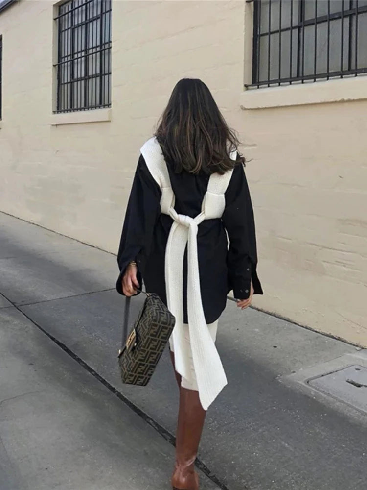 2025 New DIY Style Knitted Tank Top Sweater Female Streetwear Fashion High Waist Camisole Women Sexy Backless Bandage Tops